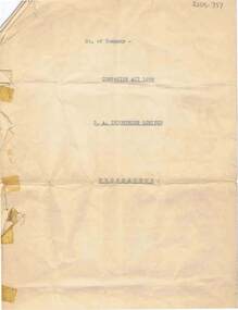 Document - MCCOLL, RANKIN AND STANISTREET COLLECTION:  NORTH DEBORAH GOLD MINING CO. N.L, 18 August 1954