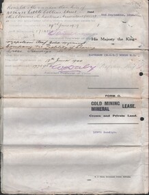 Document - MCCOLL, RANKIN AND STANISTREET COLLECTION:  NAPOLEON REEF GOLD MINING CO. N.L, 1938