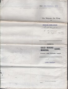 Document - MCCOLL, RANKIN AND STANISTREET COLLECTION:  NAPOLEON REEF GOLD MINING CO. N.L, 18 Feb 1941