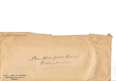Document - MCCOLL, RANKIN AND STANISTREET  COLLECTION: NEW STAR GOLD MINE HARRIETVILLE NL, c1934