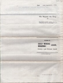 Document - MCCOLL, RANKIN AND STANISTREET COLLECTION:  NAPOLEON REEF GOLD MINING CO. N.L, 22 August 1950