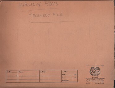Document - MCCOLL, RANKIN AND STANISTREET COLLECTION:  NAPOLEON REEF GOLD MINING CO. N.L, April - August 1940