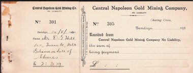Document - MCCOLL, RANKIN AND STANISTREET COLLECTION: CENTRAL NAPOLEON GOLD MINING CO. N.L, 14 May 1941 - 9 Dec 1950