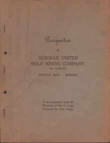 Document - MCCOLL, RANKIN AND STANISTREET COLLECTION: DEBORAH UNITED GMC PROSPECTUS, 7 August 1940