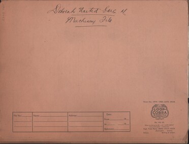 Document - MCCOLL, RANKIN AND STANISTREET COLLECTION: DEBORAH UNITED GOLD MINING CO. MACHINERY FILE, 1940 - 1945