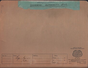 Document - MCCOLL, RANKIN AND STANISTREET COLLECTION: CENTRAL DEBORAH GOLD MINE NL:  DIVIDEND AUTHORITY FILE, 1945 - 1946