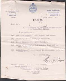 Document - MCCOLL, RANKIN AND STANISTREET  COLLECTION: NORTH VIRGINIA GOLD MINING COMPANY NL, MORTAGAGE, 1940