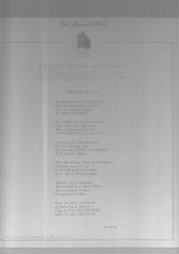 Document - SHAMROCK HOTEL POEM, 1981