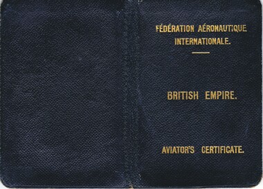 Document - BASIL WATSON COLLECTION: AVIATOR'S CERTIFICATE, 1915