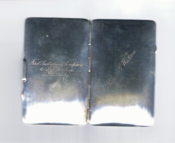Memorabilia - BASIL WATSON COLLECTION:  STERLING SILVER CARD CASE, 1917