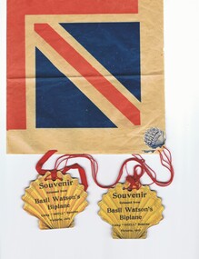 Document - BASIL WATSON COLLECTION: SOUVENIR PARACHUTE RELEASED  FROM BASIL WATSON'S PLANE, 1917