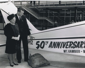 Photograph - BASIL WATSON COLLECTION: 50TH ANNIVERSARY OF MT GAMBIER-MELBOUNRE  FLIGHT (CHEROKEE AIRCRAFT AT ESSENDON AIRPORT), 1967