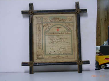 Document - MELBOURNE HOSPITAL FOR SICK CHILDREN CERTIFICATE, 1900