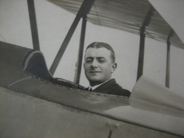 Photograph - BASIL WATSON COLLECTION: FRAMED PHOTOGRAPH OF BASIL WATSON  IN BIPLANE, c. 1916