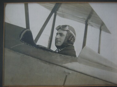 Photograph - BASIL WATSON COLLECTION: FRAMED PHOTOGRAPH OF BASIL WATSON  IN BIPLANE, c. 1916