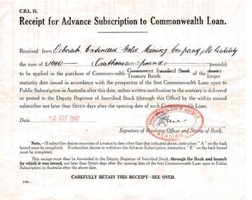 Document - MCCOLL, RANKIN AND STANISTREET  COLLECTION: DEBORAH EXTENDED GM CO NL, COMMONWEALTH BANK OF AUSTRALIA, 1947