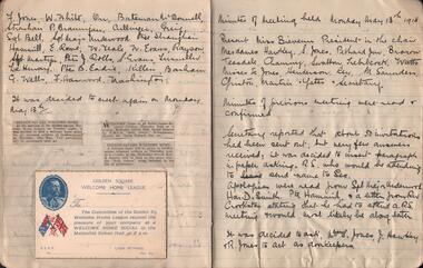 Document - MCCOLL, RANKIN AND STANISTREET  COLLECTION: WELCOME HOME LEAGUE COMMITTEE, c1918 - 1920