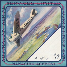 Document - BASIL WATSON COLLECTION: AIRMAIL PARCEL STICKER, c. 1930's