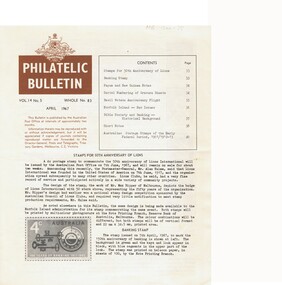 Magazine - BASIL WATSON COLLECTION: AUSTRALIAN PHILATELIC BULLETIN APRIL 1967- BASIL WATSON, 1967