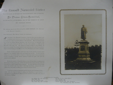 Photograph - THE LANSELL MEMORIAL STATUE, 1909