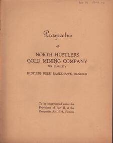 Document - MCCOLL, RANKIN AND STANISTREET  COLLECTION: PROSPECTUS NORTH HUSTLERS GOLD MINING COMPANY NL, 1939