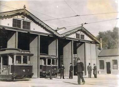 Photograph - PHOTOGRAP OF TRAM SHEDS 1945, 1945