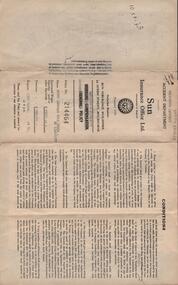 Document - MCCOLL, RANKIN AND STANISTREET  COLLECTION: SOUTH DEBORAH GOLD MINES NL: EMPLOYER'S INDEMNITY POLICY, 21/3/1940