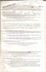 Document - MCCOLL, RANKIN AND STANISTREET COLLECTION: ALICE PEEL GOLD MINING LEASE DOCUMENT, 8/7/1945