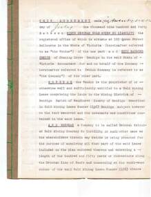Document - MCCOLL, RANKIN AND STANISTREET COLLECTION: SOUTH DEBORAH GOLD MINES NO LIABILITY - AGREEMENT, 1940