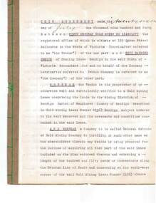 Document - MCCOLL, RANKIN AND STANISTREET COLLECTION: SOUTH DEBORAH GOLD MINES NO LIABILITY - AGREEMENT, 1940
