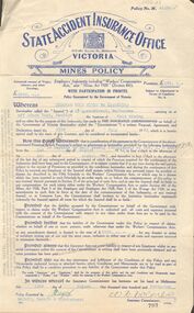 Document - MCCOLL, RANKIN AND STANISTREET COLLECTION: DEBORAH GOLD MINE NL INSURANCE POLICIES, 1939, 1940, 1942