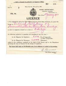 Document - MCCOLL, RANKIN AND STANISTREET COLLECTION: DEBORAH GOLD MINE NL - REGULATIONS FOR EXPLOSIVES, 5th January 1950