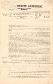 Document - MCCOLL, RANKIN AND STANISTREET COLLECTION: DEBORAH MINES NL - TRIBUTE AGREEMENT, 1934