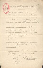 Document - MCCOLL, RANKIN AND STANISTREET COLLECTION: DEBORAH GOLD MINES NL - COMPANIES ACT DOCUMENT, 1932