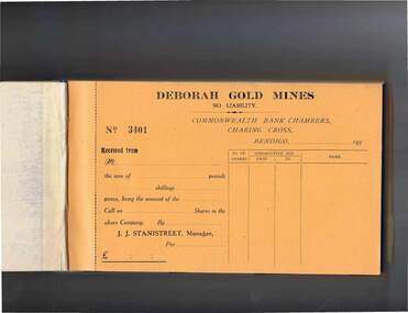 Document - MCCOLL, RANKIN AND STANISTREET COLLECTION: DEBORAH GOLD MINES NL