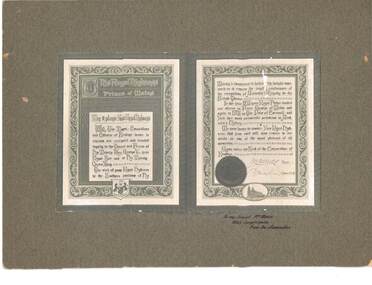 Document - BENDIGO COUNCIL - AFFIRMATION OF ALLEGIANCE TO KING AND THRONE