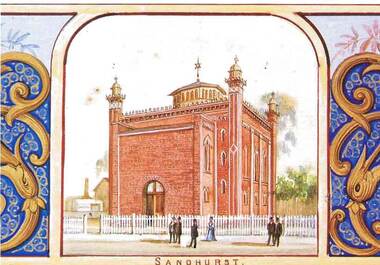 Postcard - SYNAGOGUE - HEBREW - BENDIGO, 1889