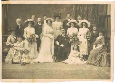 Photograph - CLOONAN FAMILY COLLECTION: PHOTO OF LARGE WEDDING PARTY, Circa. 1880