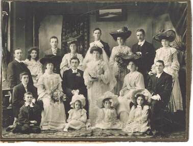 Photograph - CLOONAN FAMILY COLLECTION: PHOTO OF LARGE WEDDING PARTY, Circa. 1880
