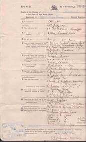 Document - DEATH CERTIFICATE:  ELLEN LANSELL FIELD, 1941
