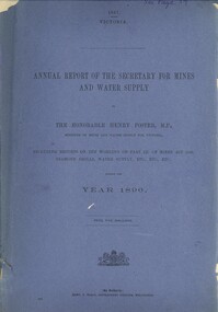 Book - ANNUAL REPORT OF THE SECRETARY FOR MINES AND WATER SUPPLY, c1897