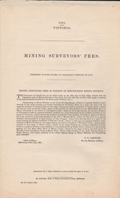Document - MINING SURVEYORS FEES, 1891