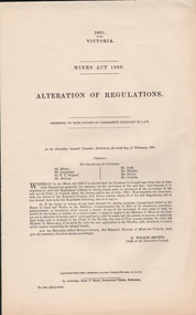 Document - ALTERATION OF REGULATIONS, 1891