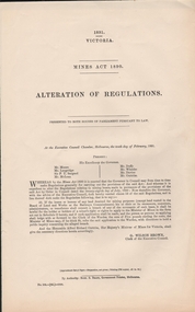 Document - ALTERATION OF REGULATIONS, 1891