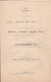 Document - MINING ACCIDENT RELIEF FUND, 1894