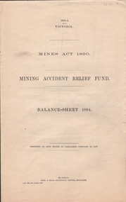 Document - MINING ACCIDENT RELIEF FUND, 1894