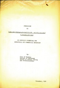Document - SUBMISSION  ON BENDIGO'S POTENTIAL FOR INDUSTRIAL AND COMMERCIAL EXPANSION, 1966