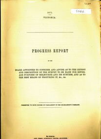 Document - PROGRESS REPORT SEWERAGE MELBOURNE AND SUBURBS 1871, 1871