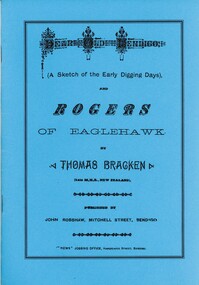Book - A SKETCH OF THE EARLY DIGGING DAYS, 2004 ( reprint )