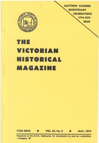 Book - THE VICTORIAN HISTORICAL MAGAZINE, 1974